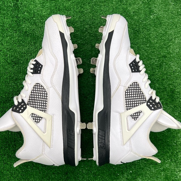 RARE! Size 11 - Jordan 4 Retro Metal Baseball Cleats - 807710-110 - Picture 6 of 15
